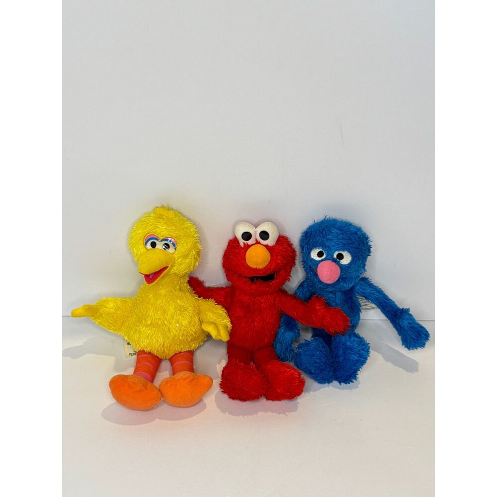 2013 Hasbro Sesame Street Plush Lot Elmo Big Bird Grover 10” Stuffed Animals